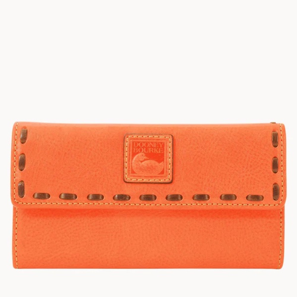 Dooney & Bourke Florentine Continental Clutch Wallet Salmon NWT